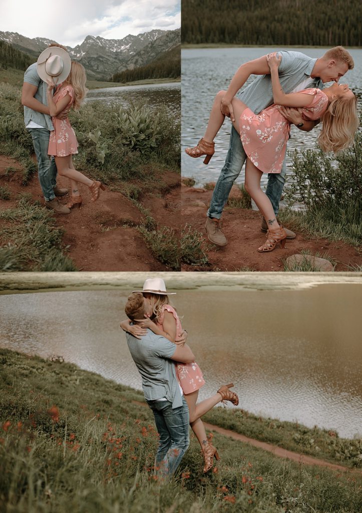 couples photos in colorado with couple hugging each other